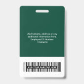 Benutzerdefinierter Mitarbeiter - Foto, BarCode, g Ausweis (Rückseite)