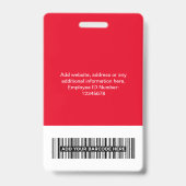 Benutzerdefinierter Mitarbeiter - Foto, BarCode, g Ausweis (Rückseite)