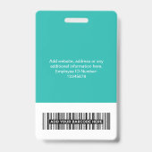 Benutzerdefinierter Mitarbeiter - Foto, BarCode, g Ausweis (Rückseite)