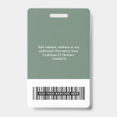 Benutzerdefinierter Mitarbeiter - Foto, BarCode, g Ausweis (Rückseite)
