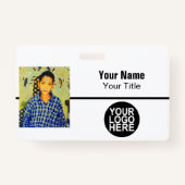 Benutzerdefinierter Mitarbeiter - Foto, Logo, Bar  Ausweis (Vorderseite)