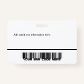 Benutzerdefinierter Mitarbeiter - Foto, Logo, Bar  Ausweis (Rückseite)