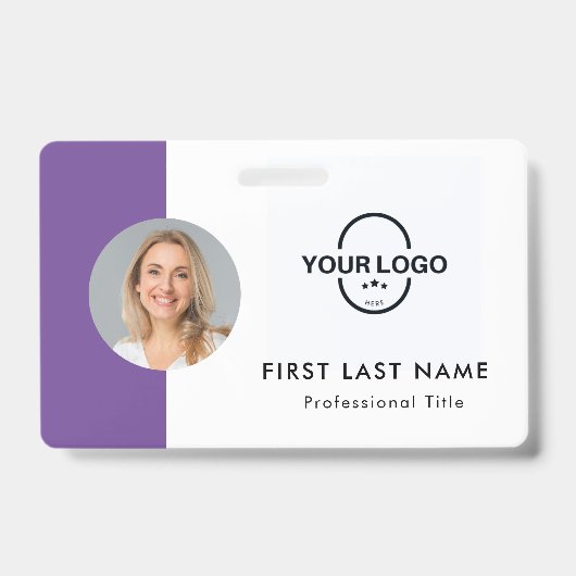 Benutzerdefinierter Mitarbeiter - Foto, Logo, Name Ausweis (Vorderseite)