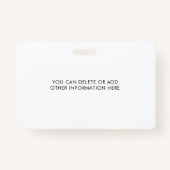 Benutzerdefinierter Mitarbeiter - Foto, Logo, Name Ausweis (Rückseite)