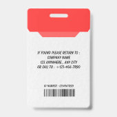 Benutzerdefinierter Mitarbeiter-ID-Ausweis mit Fot Ausweis (Rückseite)