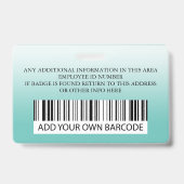 Benutzerdefinierter Mitarbeiter, Logo-Name-Abzeich Ausweis (Rückseite)