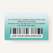 Benutzerdefinierter Mitarbeiter, Logo-Name-Abzeich Ausweis (Rückseite)