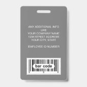 Benutzerdefinierter Mitarbeiter - Name der Foto-Lo Ausweis (Rückseite)