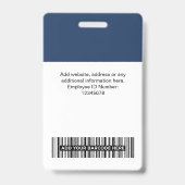 Benutzerdefinierter Mitarbeiter-QR-Code, Barcode, Ausweis (Rückseite)