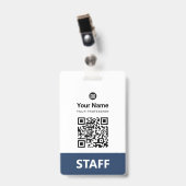 Benutzerdefinierter Mitarbeiter-QR-Code, Barcode, Ausweis (Vorderseite mit Clip)