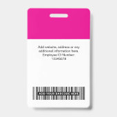 Benutzerdefinierter Mitarbeiter-QR-Code, Barcode, Ausweis (Rückseite)