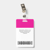 Benutzerdefinierter Mitarbeiter-QR-Code, Barcode, Ausweis (Rückseite mit Clip)