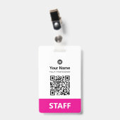 Benutzerdefinierter Mitarbeiter-QR-Code, Barcode, Ausweis (Vorderseite mit Clip)