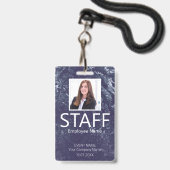Benutzerdefinierter Mitarbeiter-QR-Code-Event Blau Ausweis (Vorderseite mit Lanyard)