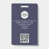 Benutzerdefinierter Mitarbeiter-QR-Code-Event Blau Ausweis (Rückseite)