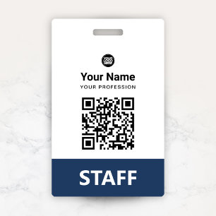 Benutzerdefinierter Mitarbeitername Firmenlogo QR- Ausweis