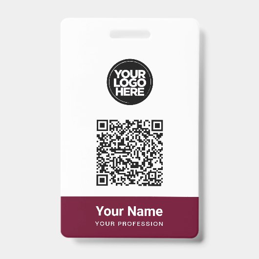 Benutzerdefinierter Mitarbeitername Firmenlogo QR- Ausweis (Vorderseite)