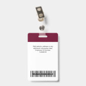 Benutzerdefinierter Mitarbeitername Firmenlogo QR- Ausweis (Rückseite mit Clip)