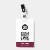 Benutzerdefinierter Mitarbeitername Firmenlogo QR- Ausweis (Vorderseite mit Clip)