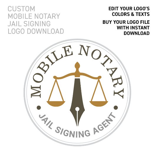 Benutzerdefinierter mobiler Notar Khaki Gold Logo Poster