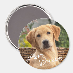 Benutzerdefinierter moderner Bildtext Liebe Paw He Magnet