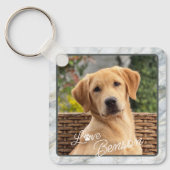 Benutzerdefinierter moderner Bildtext Liebe Paw He Schlüsselanhänger (Vorderseite)