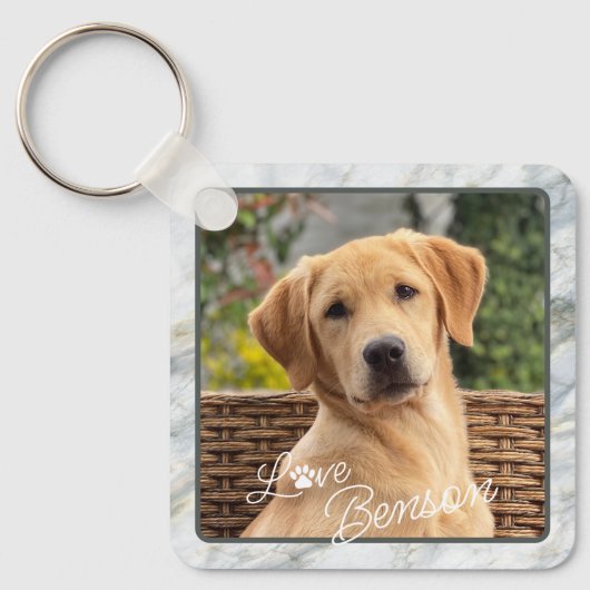 Benutzerdefinierter moderner Bildtext Liebe Paw He Schlüsselanhänger (Vorderseite)