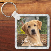 Benutzerdefinierter moderner Bildtext Liebe Paw He Schlüsselanhänger (Vorderseite)