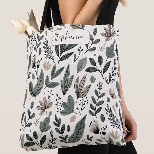 Benutzerdefinierter moderner botanischer Alltagsst Tasche