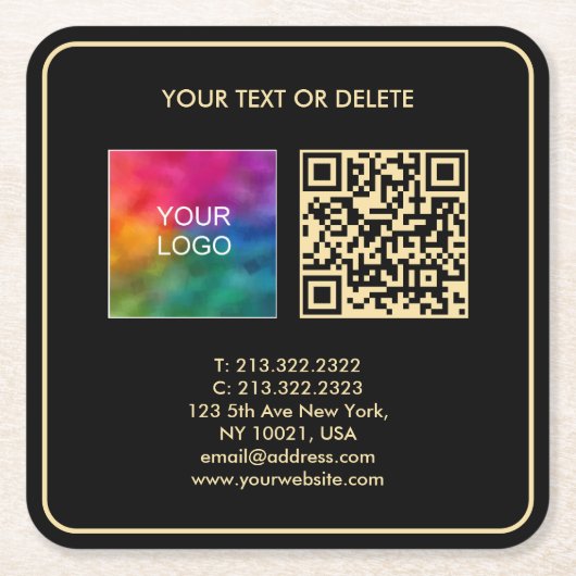 Benutzerdefinierter moderner, eleganter Template B Rechteckiger Pappuntersetzer (Vorderseite)