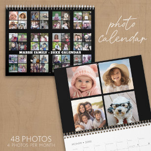Benutzerdefinierter moderner Familien-48-Foto-Coll Kalender