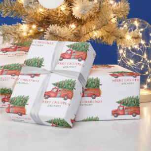 Benutzerdefinierter moderner Feuerwehrmann Weihnac Geschenkpapier