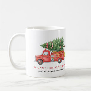 Benutzerdefinierter moderner Feuerwehrmann Weihnac Kaffeetasse