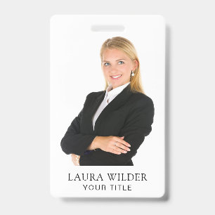 Benutzerdefinierter moderner Foto Name Titel Ausweis