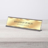 Benutzerdefinierter moderner Glamour für Elegante Schreibtischnamensplakette (Vorderseite )