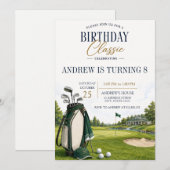Benutzerdefinierter moderner Golf-Geburtstag Einladung (Vorne/Hinten)