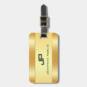 Benutzerdefinierter moderner Monogram Name Gold Lo Gepäckanhänger (Vorderseite vertikal)
