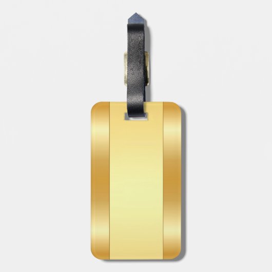 Benutzerdefinierter moderner Monogram Name Gold Lo Gepäckanhänger (Rückseite vertikal)