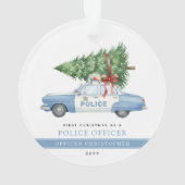 Benutzerdefinierter moderner Polizeibeamter erstes Ornament (Rückseite)