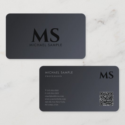 Benutzerdefinierter moderner QR-Code Elegantes Sch Visitenkarte (Vorne/Hinten)