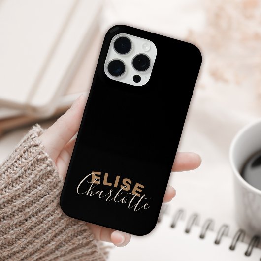 Benutzerdefinierter moderner schwarzer Gold-Femini Case-Mate iPhone Hülle