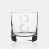 Benutzerdefinierter moderner schwarzer Name auf we Whiskyglas (Rückseite)