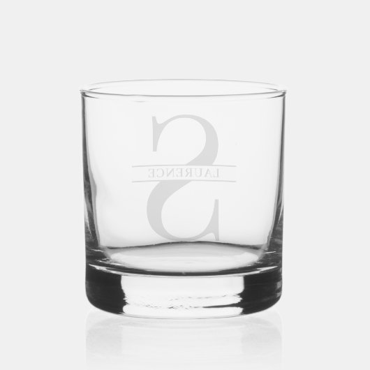 Benutzerdefinierter moderner schwarzer Name auf we Whiskyglas (Rückseite)