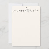 Benutzerdefinierter moderner schwarzer Typografie- Mitteilungskarte (Vorderseite)