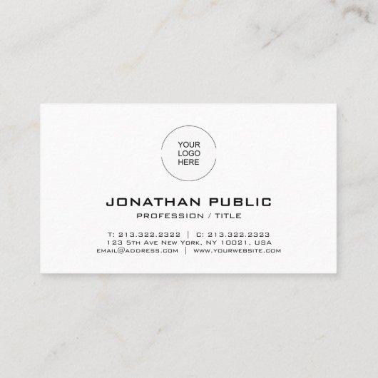 Benutzerdefinierter moderner Strichcode für Elegan Visitenkarte (Rückseite)