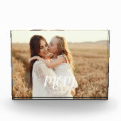 Benutzerdefinierter Mom Established Modern Script Fotoblock (Vorderseite)