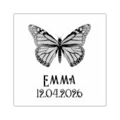 Benutzerdefinierter Monarch-Schmetterlingsname Dat Gummistempel (Prägung)