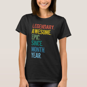 Benutzerdefinierter Monat & Jahr Geburtstag T-Shirt