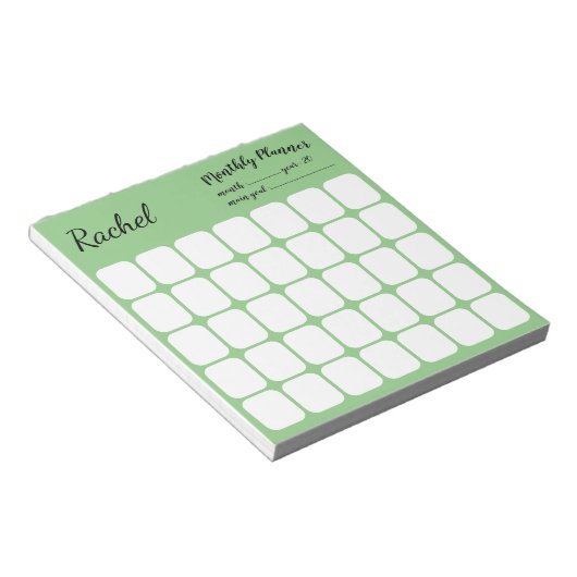 Benutzerdefinierter Monatsplan mit dem Namen Notep Notizblock (angewinkelt)