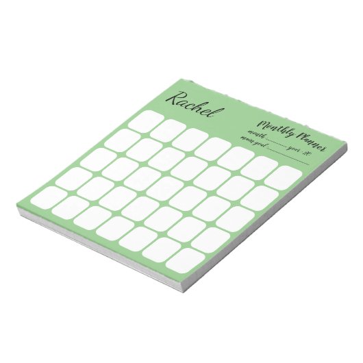 Benutzerdefinierter Monatsplan mit dem Namen Notep Notizblock (Rotiert)